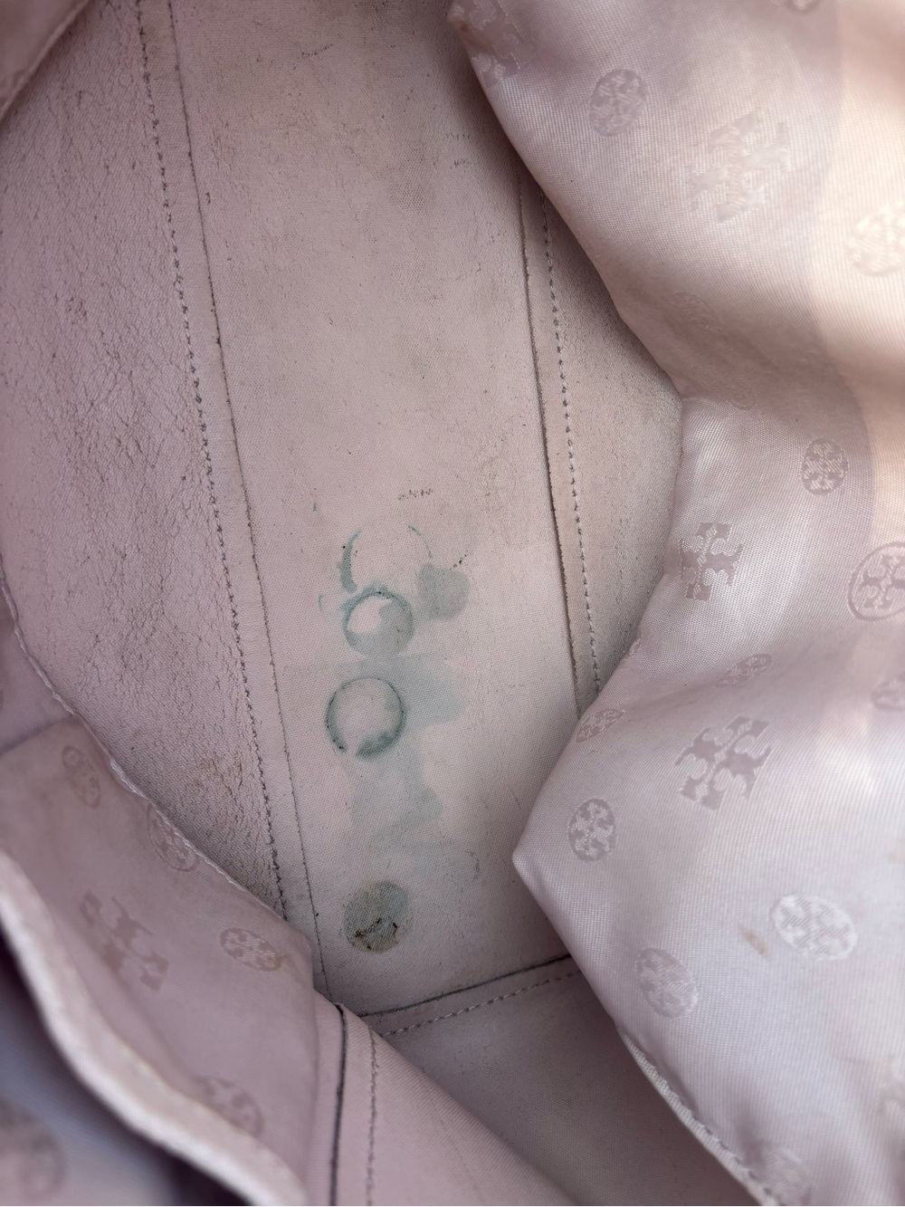 Tory Burch Pink Cream Leather Shoulder Tote- Project Bag - Picture 8 of 11